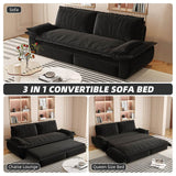 3 - In - 1 Convertible Velvet Sleeper Sofa Bed - Zenvia - Omega Lifestyles