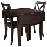 3-Piece Solid Wood Drop Leaf Breakfast Nook Dining Set - Omega Lifestyles