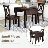 3-Piece Solid Wood Drop Leaf Breakfast Nook Dining Set - Omega Lifestyles