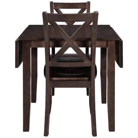 3-Piece Solid Wood Drop Leaf Breakfast Nook Dining Set - Omega Lifestyles