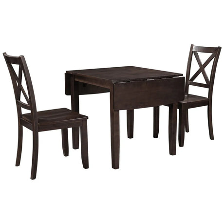 3-Piece Solid Wood Drop Leaf Breakfast Nook Dining Set - Omega Lifestyles