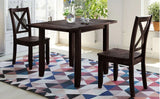 3-Piece Solid Wood Drop Leaf Breakfast Nook Dining Set - Omega Lifestyles