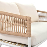 4 - Piece Boho Rope Patio Furniture Set With Acacia Table - Zenvia - Omega Lifestyles