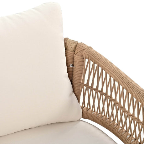 4 - Piece Boho Rope Patio Furniture Set With Acacia Table - Zenvia - Omega Lifestyles