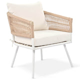 4 - Piece Boho Rope Patio Furniture Set With Acacia Table - Zenvia - Omega Lifestyles