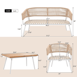 4 - Piece Boho Rope Patio Furniture Set With Acacia Table - Zenvia - Omega Lifestyles
