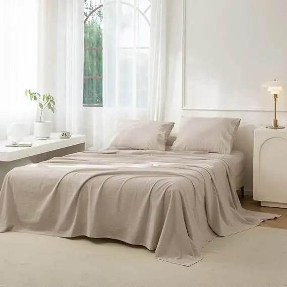4-Piece Washed Cotton Sheet Set - Omega Lifestyles