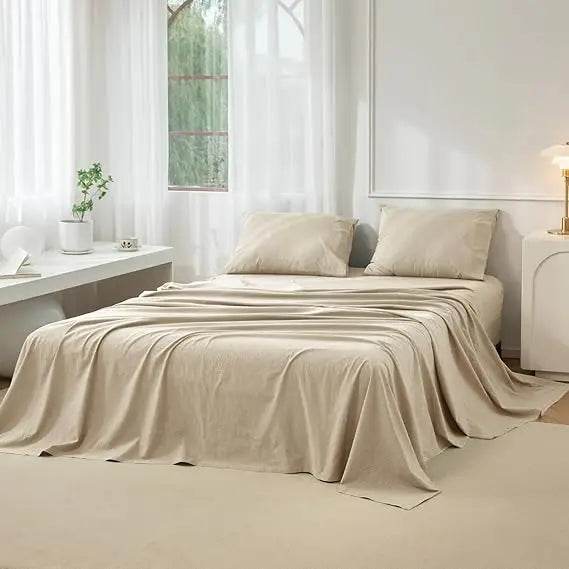 4-Piece Washed Cotton Sheet Set - Omega Lifestyles