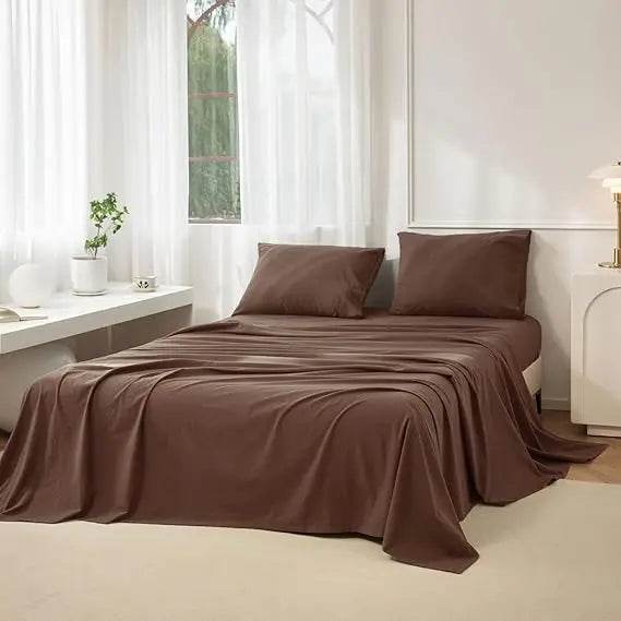 4-Piece Washed Cotton Sheet Set - Omega Lifestyles