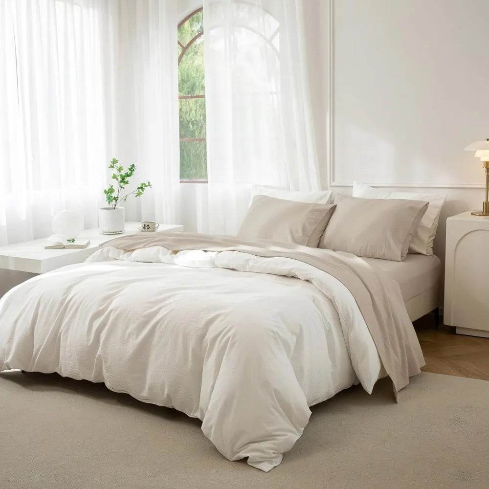 4-Piece Washed Cotton Sheet Set - Omega Lifestyles
