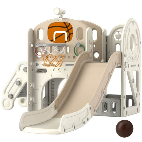 7 - in - 1 Indoor Toddler Slide Playset With Climber - Zenvia - Omega Lifestyles