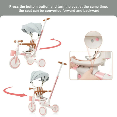 7-in-1 Multifunctional Adjustable Aluminum Baby Tricycle - Omega Lifestyles