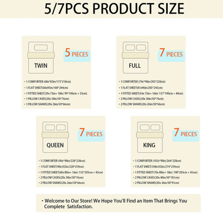 7-Piece Polyester Bedding Comforter Sheet Set - Sleep Galleria