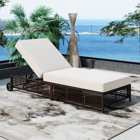 Adjustable 5-Position PE Rattan Outdoor Lounge Chair - Omega Lifestyles