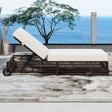 Adjustable 5-Position PE Rattan Outdoor Lounge Chair - Sleep Galleria