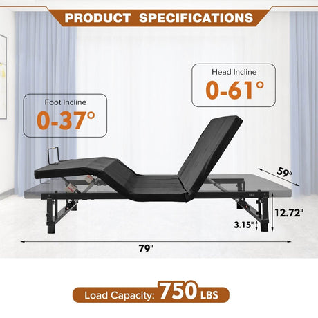 Adjustable Bed Base Frame With Wireless Remote Control - Omega Lifestyles