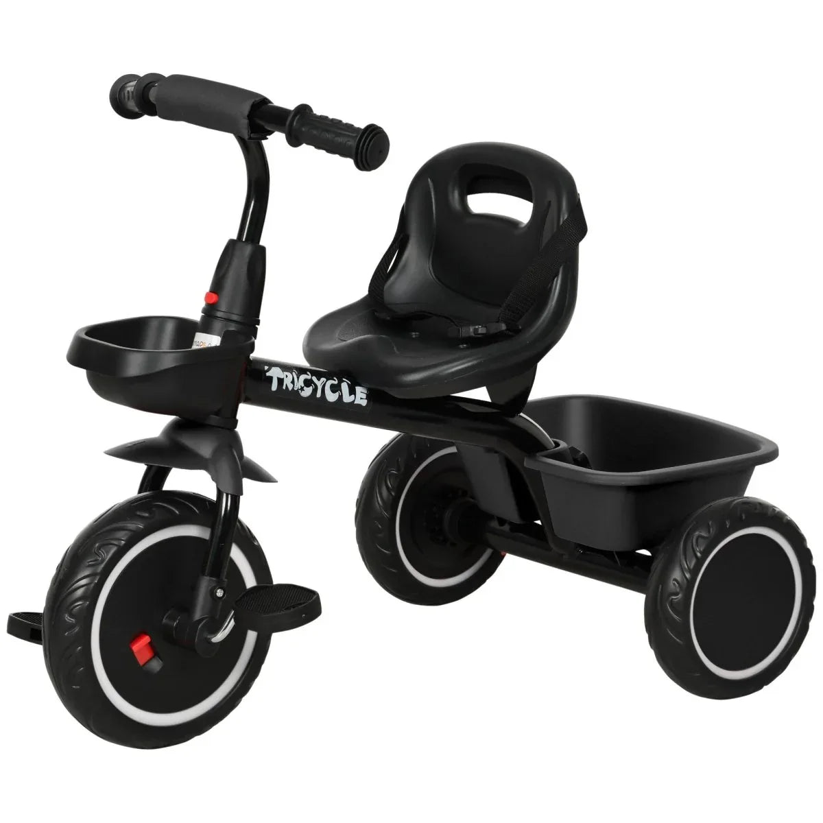 Adjustable Steel Frame Toddler Tricycle With Storage Basket - Omega Lifestyles