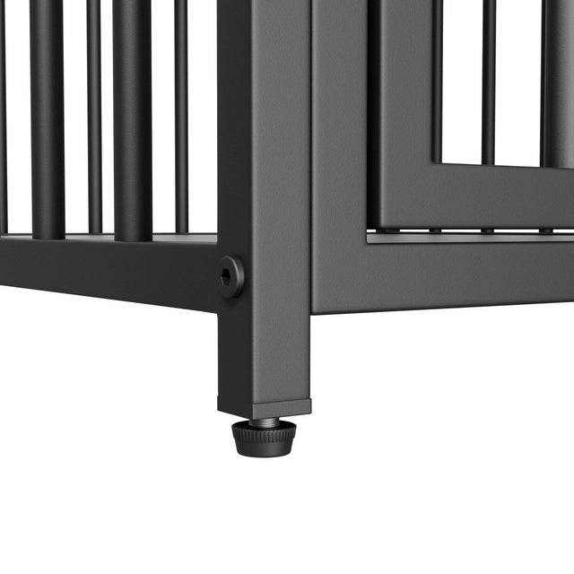 Brown MDF Iron Pet Dog Crate With Drawer Storage - Omega Lifestyles