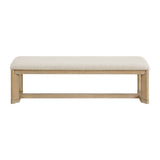 Brown Solid Wood Upholstered Dining Bench - Zenvia - Omega Lifestyles