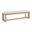 Brown Solid Wood Upholstered Dining Bench - Zenvia - Omega Lifestyles