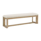 Brown Solid Wood Upholstered Dining Bench - Zenvia - Omega Lifestyles
