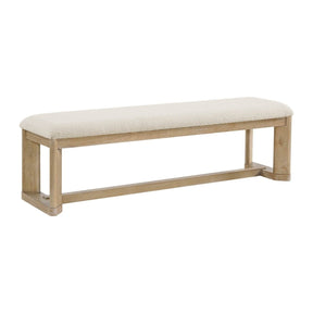 Brown Solid Wood Upholstered Dining Bench - Omega Lifestyles