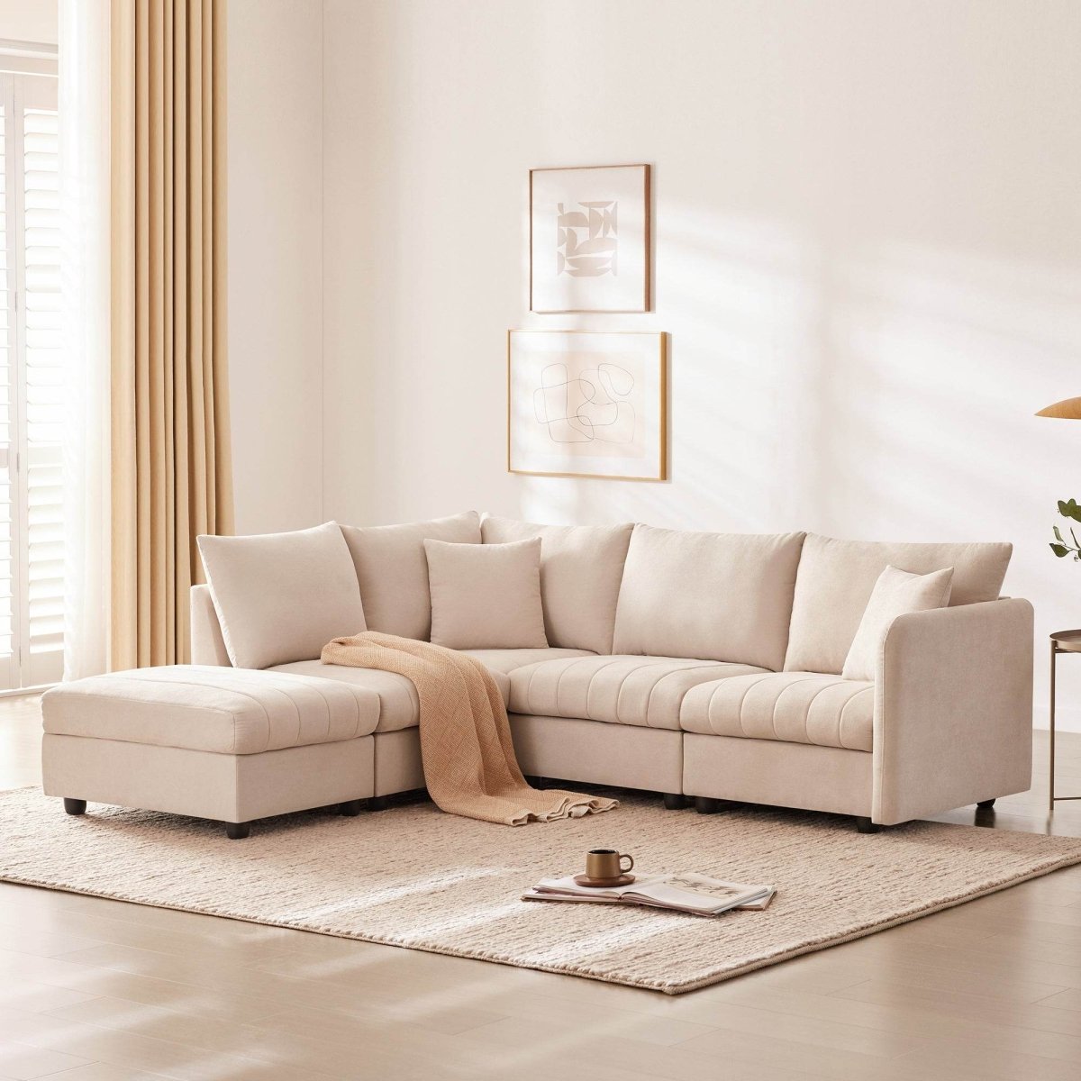 Contemporary L-Shaped 5-Seat Sectional Sofa - Sleep Galleria
