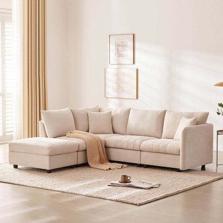 Contemporary L-Shaped 5-Seat Sectional Sofa - Sleep Galleria