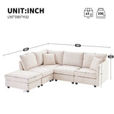 Contemporary L-Shaped 5-Seat Sectional Sofa - Sleep Galleria