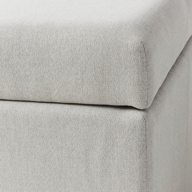 Contemporary Light Grey Fabric Storage Ottoman - Omega Lifestyles
