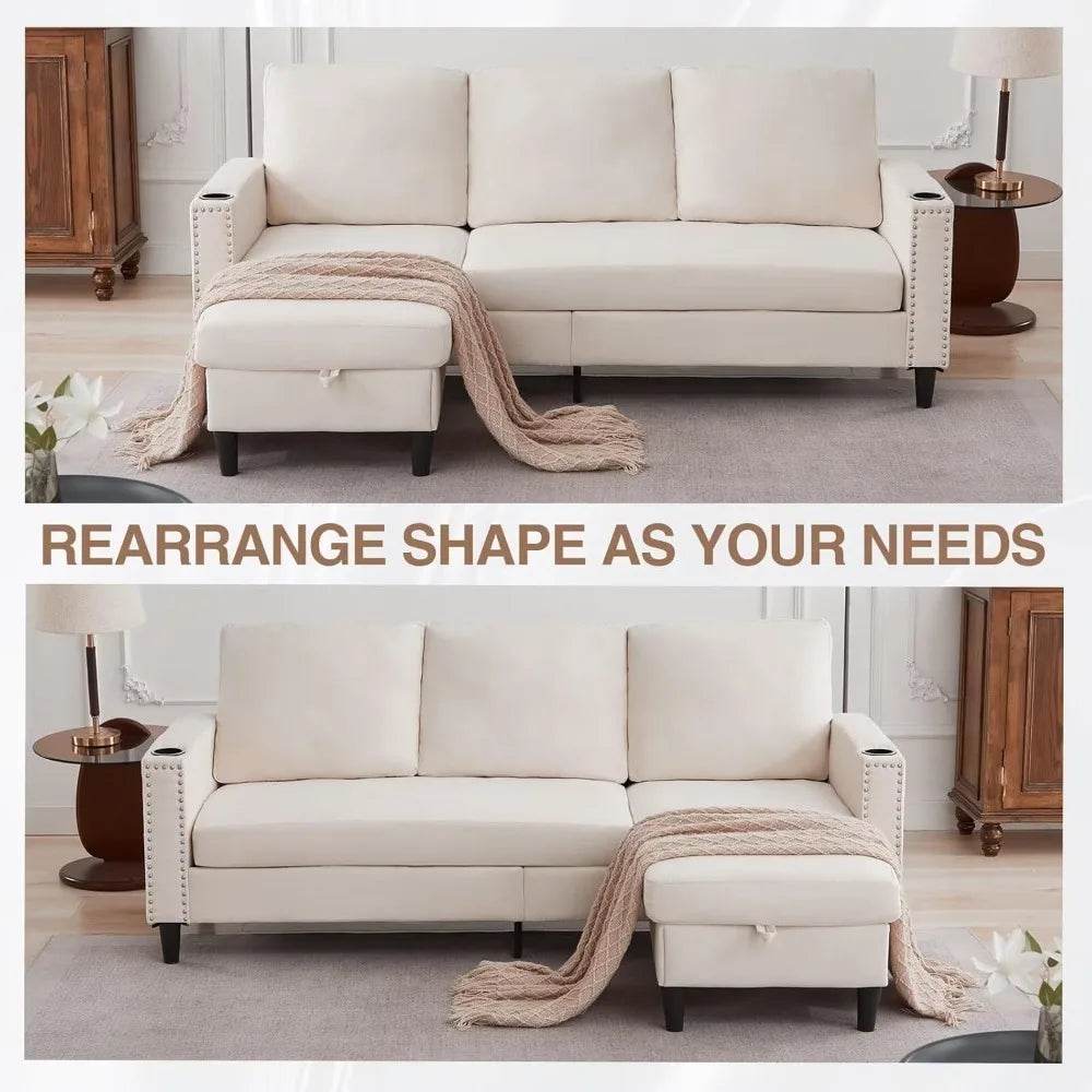 Convertible Three-Seater Sectional Sofa - Omega Lifestyles