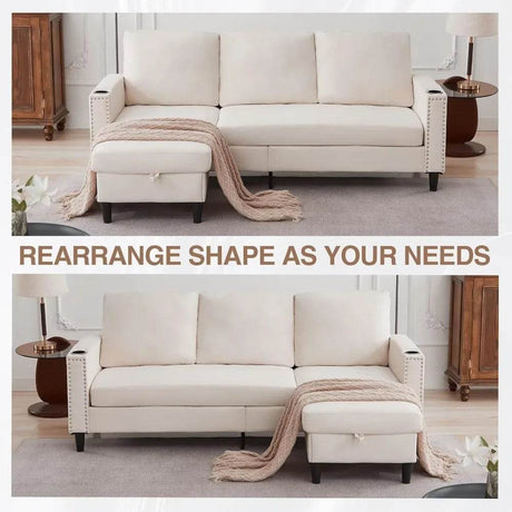 Convertible Three-Seater Sectional Sofa - Omega Lifestyles