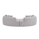 Curved Four-Seater Grey Teddy Velvet Foam Sofa - Omega Lifestyles