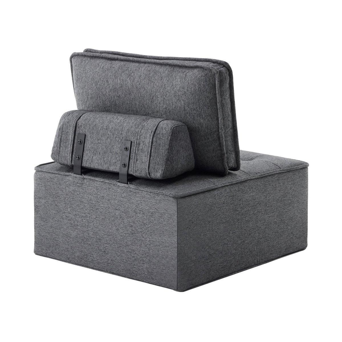 Dark Grey Linen Modular Spliceable Wooden Frame Sofa - Omega Lifestyles