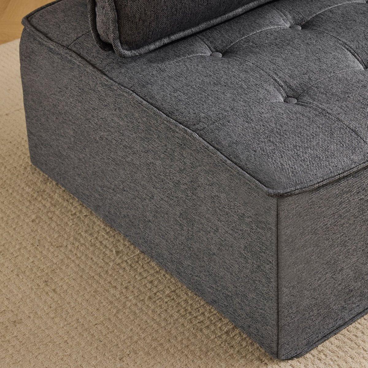 Dark Grey Linen Modular Spliceable Wooden Frame Sofa - Omega Lifestyles