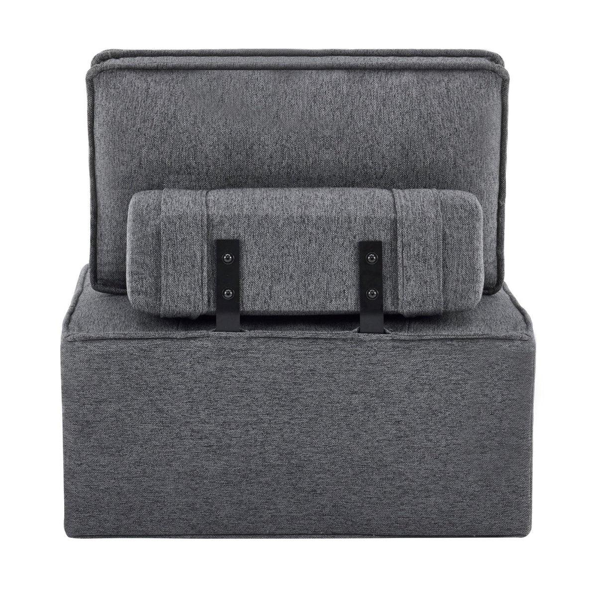 Dark Grey Linen Modular Spliceable Wooden Frame Sofa - Omega Lifestyles