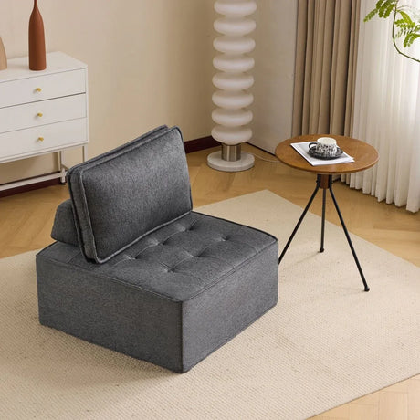 Dark Grey Linen Modular Spliceable Wooden Frame Sofa - Omega Lifestyles