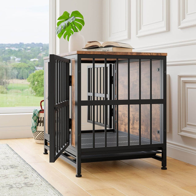 Decorative Small Dog Crate Furniture With Double Doors - Omega Lifestyles