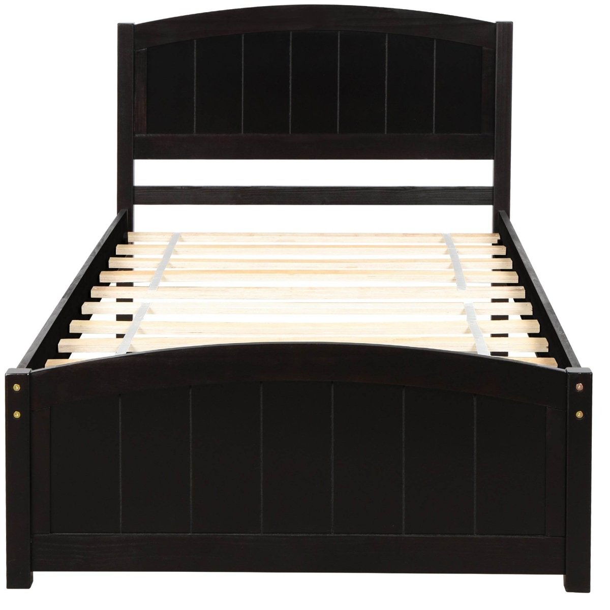 Espresso Solid Wood Platform Bed With Headboard And Footboard - Zenvia - Omega Lifestyles
