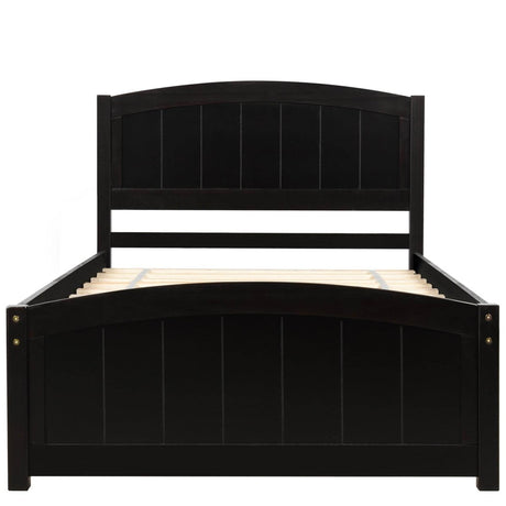 Espresso Solid Wood Platform Bed With Headboard And Footboard - Zenvia - Omega Lifestyles