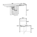 Extendable 5-Piece MDF Metal Dining Table Set With Chairs - Omega Lifestyles