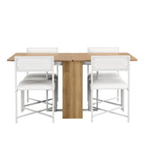 Extendable 5-Piece MDF Metal Dining Table Set With Chairs - Omega Lifestyles