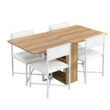 Extendable 5-Piece MDF Metal Dining Table Set With Chairs - Omega Lifestyles