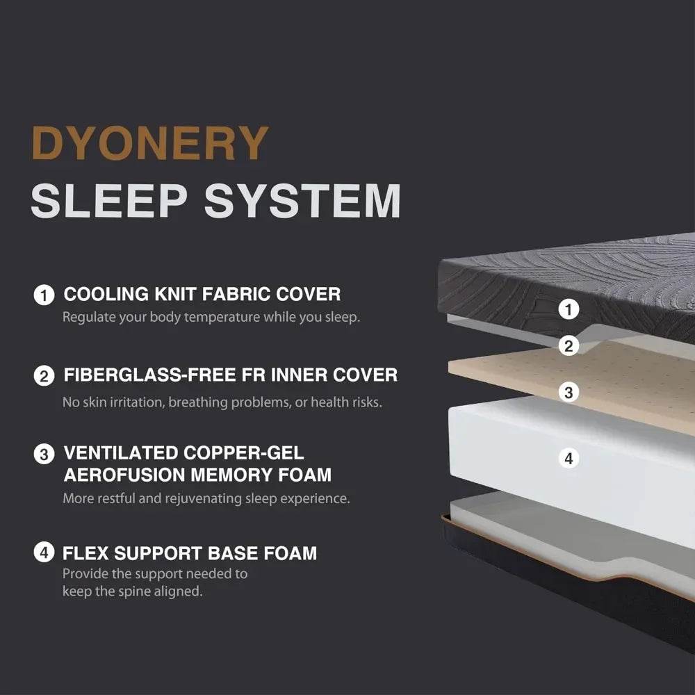 Firm Copper-Gel Memory Foam Cooling Knit Mattress - Omega Lifestyles