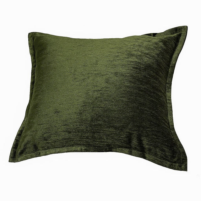Forest Green Velvet Throw Pillow With Supportive Fill - Zenvia - Omega Lifestyles