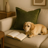 Forest Green Velvet Throw Pillow With Supportive Fill - Zenvia - Omega Lifestyles