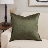 Forest Green Velvet Throw Pillow With Supportive Fill - Zenvia - Omega Lifestyles