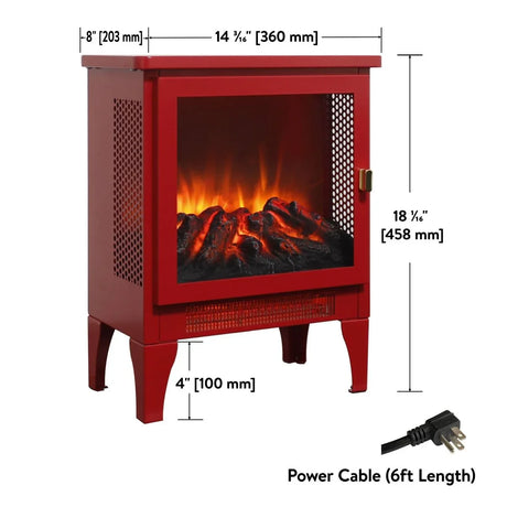 Freestanding Electric Fireplace Stove With 3D Flame - Omega Lifestyles