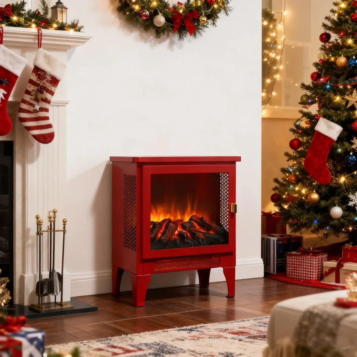 Freestanding Electric Fireplace Stove With 3D Flame - Omega Lifestyles