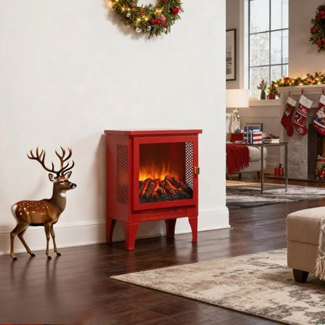 Freestanding Electric Fireplace Stove With 3D Flame - Omega Lifestyles